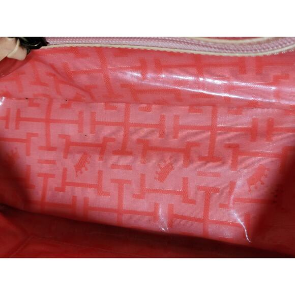 Elaine Turner Beige Woven Straw Handbag with Multicolor Double Handle - Picture 11 of 12